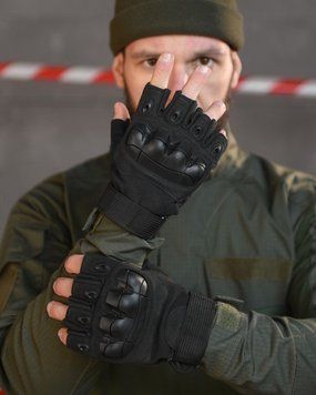 БЕЗПАЛЬЦЕВІ РУКАВИЧКИ OUTDOOR TACTICS З ЗАХИСТОМ, Black 86959-xxl фото